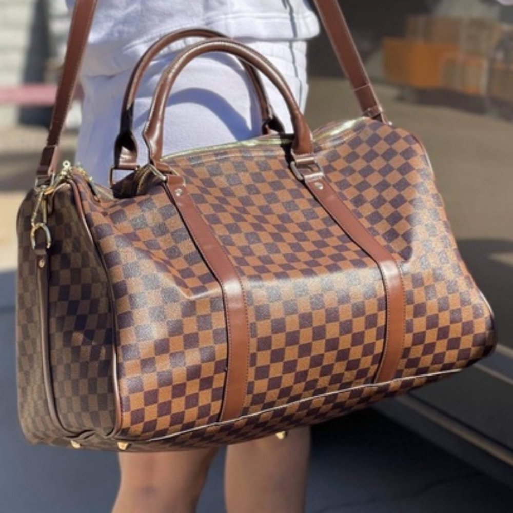 Checkered Travel Duffel Bag